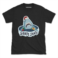 Graphics Tee Printed Funny Pattern Santa Jaws Christmas Tshirt Festive Funny Tee+