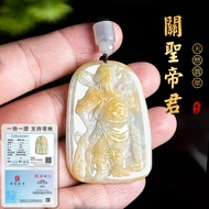 Myanmar Jadeite Guangong Jade Pendant Necklace Amulet Necklace 天然a货翡翠武神关公项链挂件糯种玉石吊坠玉佩男士项链  佛牌項鏈 情侶項鏈