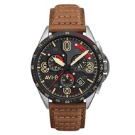 Mens 43mm P-51 Mustang Blakeslee Chronograph Japanese Meca-Quartz Pilot Watch with Leather or Stainl