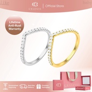 [7.7MIDYEARSALE]CelovisVictoriaWithCubicZirconiaBandEternalRing(Gold/Silver) JSER
