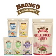 [4 for $14.00] Bronco Jerky Dog Treats 70g -Beef, Blueberry, Melon, Salmon, Banana, Milk
