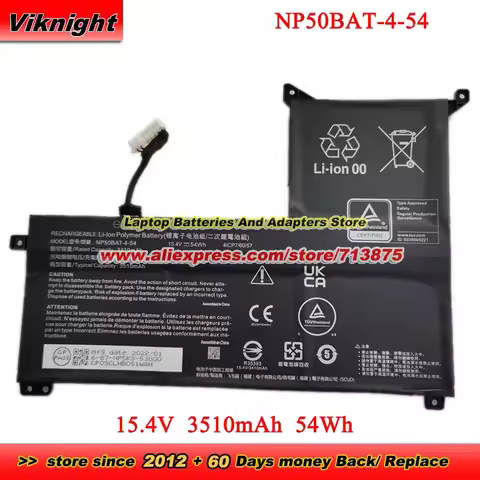 NP50BAT-4-54 Battery 4ICP7/60/57 6-87-NPSKS-53G00 for Colorful X15 AT for Gigabyte G5 GE KE KF G7 KE
