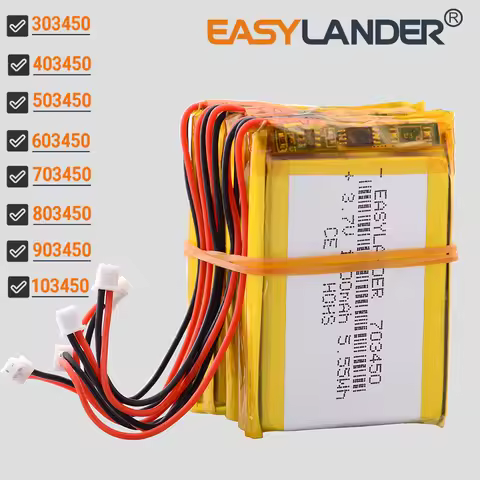 5Pcs/Lot JST 1.25 2P 603450 3.7V 1200mAh Li-Polymer Li-ion Battery Lipo 303450 403450 503450 703450 