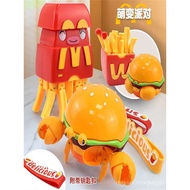 Children Transforming Robot Burger Model Boy French Fries Educational Machinery King Kong Toys Creat