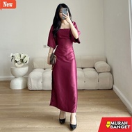 Dress ModernWanita Midi Dress Christmas Dress satin Benita Dress Sateen Long Dress DRS B015 By Dress