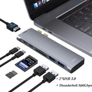 USB C Hub Adapters for MacBook Pro MacBook Air M1 M2 2022 2021 2020 2019 13" 14" 15" 16" 6-in-2 Mult