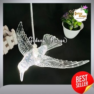 Lampu Burung Bahan Akrilik Burung Plastik Dekorasi Gantung LED Dekor Wedding Plastik Acrylic Pelamin