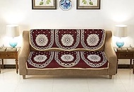 Multitex Exclusive Royal Look Cotton Sofa Cover Set with Heavy Fabric Floral Design Sofacover_3 Seater