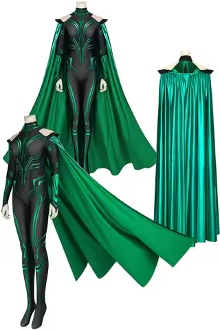 Hela Cosplay Role Play Cloak Jumpsuit Movie Female Super Villain Costume Adult Women Roleplay Fancy 
