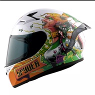 SPYDER FULL FACE HARLEY QUEEN NEO SERIES PHOENIX HELMET White Green Ace