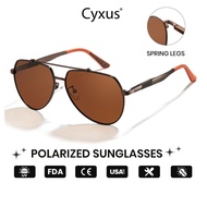 Cyxus Polarized Sunglasses For Men Women Anti Glare Shades Glasses With UV400 Protection Metal Sport