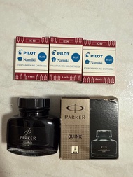 parker pilot 鋼筆墨水 墨膽 藍色 黑色