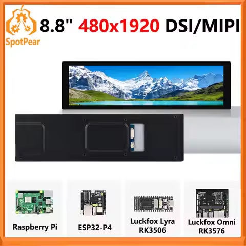 Raspberry Pi 8.8 inch DSI MIPI LCD TouchScreen Display 8.8inch 480x1920 For Luckfox Lyra RK3506/ESP3