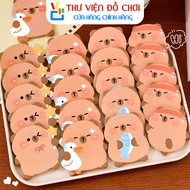 Combo of 5 Capybara sticky notes holding ducks, hugging fish, winking Capybara, note paper, school s