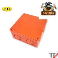 HCM 124x124mm Orange PVC Poly Electrical Utility Square Junction Safety Box With Cover Full Box