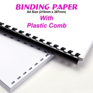 A4 Binding Set (Buku Folio / Buku Skrap) Binding Paper With Plastic Comb