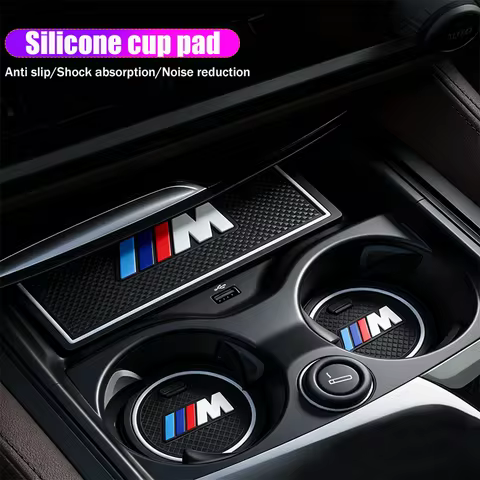 2Pcs Car Silicone Coaster Anti-Slip Water Cup Drink Mat For Bmw M3 M4 M5 M6 X3 F25 X4 I3 1 3 5 Serie