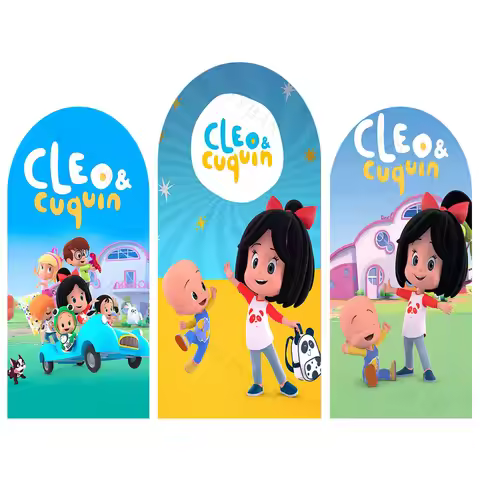 Arch Cleo and Cuquin Theme Background Kids Birthday Party Backdrop Polyester Arch Banner Photography