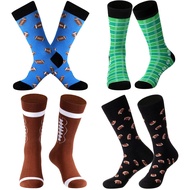 4 Pairs Football Socks Youth Kids Novelty Socks Cotton Socks for 6-10 Volleyball Casual Crew Socks G