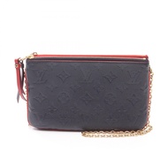 【二手】路易威登LOUIS VUITTON單肩包 Pochette 雙拉鍊 M63916 海軍藍紅皮革 Pochette 雙拉鍊女士包