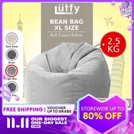 [Ready Stock] Adults Large Bean Bag Lazy Cozy Beads Sofa Chair Durable Water Repellent Breathable BEAN BAG (XL Size) 2.5kg+/- Filling Solid Living Room Decor
