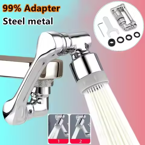 1080° Rotating Splash Filter Metal Faucet Extender Dual Mode Kitchen Faucet Bubbler Splash Nozzle Ro