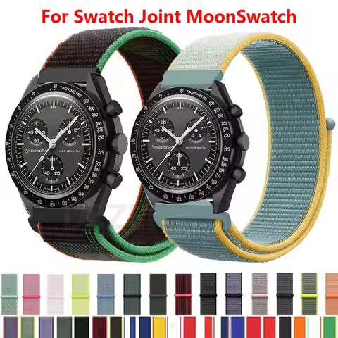 Nylon Loop Strap For Omega X Swatch Joint MoonSwatch Planet Watch Band Sport Wristband Replacement 2
