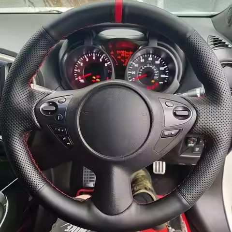 Anti-Slip Leather Braid Car Steering Wheel Cover For Infiniti FX FX35 FX37 FX50 QX70 Nissan Juke 370