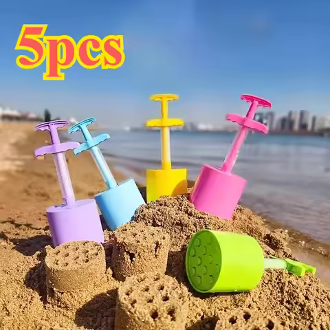 5pc coal beach tools for building snowballs and sandcastles, amusement park accessories, perfect for