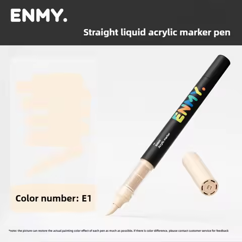 1 PC ENMY 60 Colors Direct Liquid Acrylic Markers Blendable Soft Tip Non-Transparent Art Markers Sch
