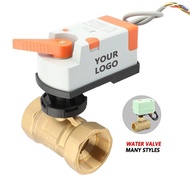 HOt DC0-10V/4-20mA Electric Ball Valve Actuator DN50 Two-Way Water Valve Low Pressure Brass Material