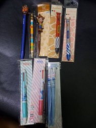 文具set 四色筆 disney toy story 胡迪 史迪仔 stitches 野獸 zoo