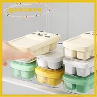 GUSTAVA Ice Cube Mold, Mini with Lid Ice Cube Trays,  Easy Release 8 Cubes Each Freezer Storage Box 
