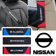 Car Seat Belt Cover For Nissan Almera Frontier Grand Livina Sunny Navara Serena Teana X-trail Np300 Nismo Carbon Fiber Car Accessories Decoration