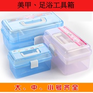 Tool Box Nail Shop Foot Bath Shop Transparent Plastic Art Box Art Tool Box Three-Layer Tool Storage 