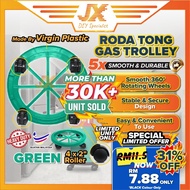 Green Gas Tank Trolley Cylinder Roller Gas Stand Roller Wheel Roda Troli Gas Tong Dapur Tapak Troli 