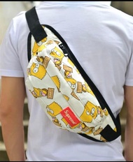 Supreme Waistbag Canvas Chest Bag Sport CrossBody Simpson White Beg Pinggang Beg Dada Lelaki Waistpa