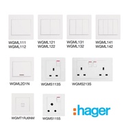 HAGER Switch And Socket WHITE MUSE (CAT6 Socket purchase 1x FREE 1.5m Cat6 Cable)