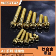 WESTOR A3 Series M6 M8 L08-120mm Candy Color Titanium Alloy Screw Motorcycle Car