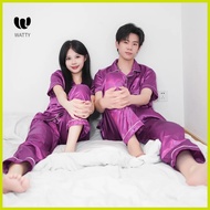 ∬ ↑ ▣ △ tokong pambahay Couple woman plus size Silk Short Sleeve Pajama Set Sleepwear for Women ter