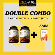 (PREORDER) 𝘿𝙤𝙪𝙗𝙡𝙚 𝘾𝙤𝙢𝙗𝙤 Adina Beauty HQ Susu Kurma Oat 2KG + 1 Carrot susu (KOTAK) Untuk Kesihatan D