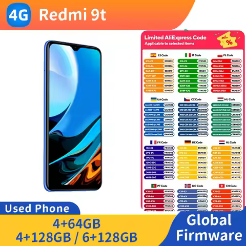 Redmi 9t 4G RAM 4GB/6GB ROM 64GB/128GB 6000mAh 18W 6.53 inch 48MP Used phone