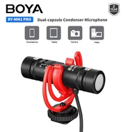 BOYA BY-MM1 PRO ไมโครโฟนคอนเดนเซอร์แบบ Dual-Capsule สำหรับ iPhone Android กล้อง PC สำหรับการถ่ายทอดสดสัมภาษณ์การบันทึก YouTube