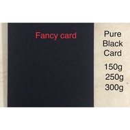 Fancy card Smooth Pure Black Card / 150gsm / 250gsm / 300gsm / A4 / A3 / (100pcs)