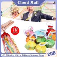 10Pcs Colorful No Mess Confetti No Mess Streamers Ribbon Throw Streamers