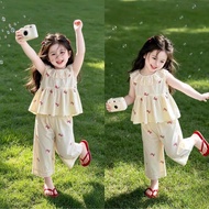 Baby girl clothes set of 2 Piece with red bow pattern and lace wide leg pants 8-28kg ST1 Viola Kids