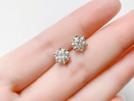 1克拉 莫桑石 六爪 純銀耳環 鑽石光芒 火光璀璨