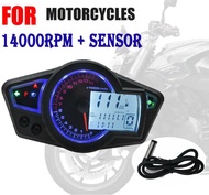 14000RPM 11000rpm Motorcycle LCD Odometer Speedometer Tachometer Universal LCD Digital Speedometer
