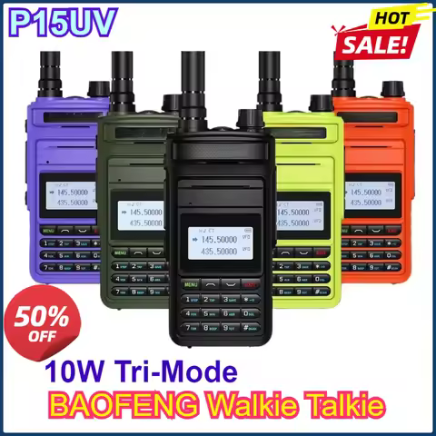 BAOFENG P15UV Air Band FM Walkie Talkie 10W 999CH UV Dual Band Type-C Charging Long Range Communicat