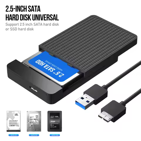 USB 3.0/Type C HDD Enclosure 2.5 inch SATA SSD External Hard Drive Case with 6Gbps Transfer Speed Ha